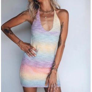 Princess Polly Blair Mini Dress Rainbow Halter